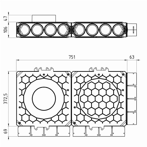 Skrzynka rozdzielacza modułowa fi 160 12x75 Max-Vent ROZ/DM/12x75/160