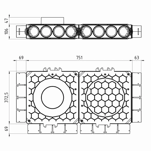 Skrzynka rozdzielacza modułowa fi 160 16x75 Max-Vent ROZ/DM/16x75/160