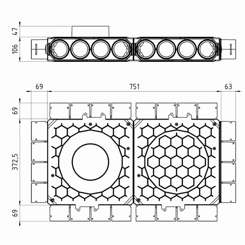 Skrzynka rozdzielacza modułowa fi 200 24x75 Max-Vent ROZ/DM/24x75/200