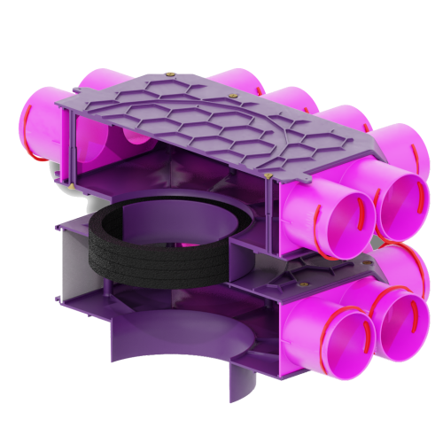 Skrzynka rozdzielacza modułowa fi 200 8x75 Max-Vent ROZ/DP/8x75/200