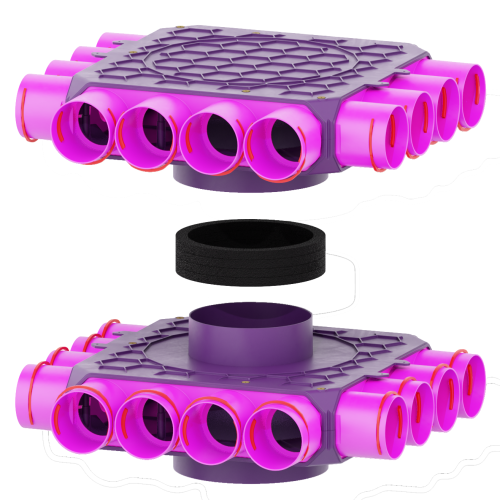 Skrzynka rozdzielacza modułowa fi 160 24x75 Max-Vent ROZ/DP/24x75/160