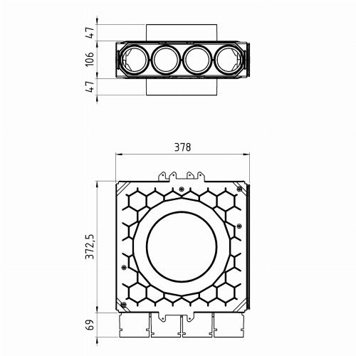 Skrzynka rozdzielcza fi 200 4x75 jednomodułowa, przelotowa Max-Vent