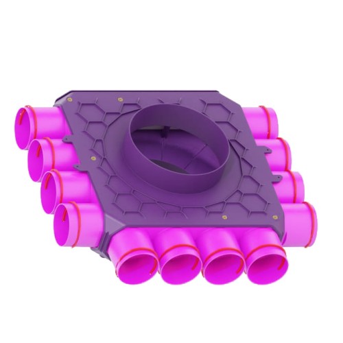 Skrzynka rozdzielcza fi 200 12x75 jednomodułowa, przelotowa Max-Vent