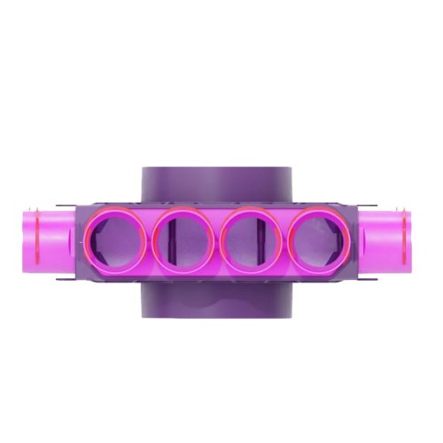 Skrzynka rozdzielcza fi 200 12x75 jednomodułowa, przelotowa Max-Vent