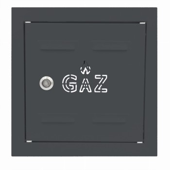 Drzwiczki gazowe 20x20 antracyt z napisem "GAZ" metalowe