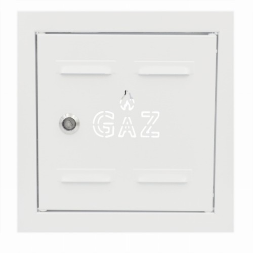 Drzwiczki gazowe 20x20 białe z napisem "GAZ" metalowe