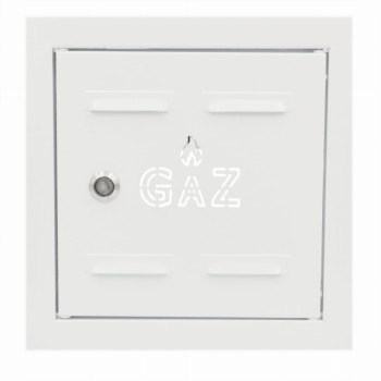 Drzwiczki gazowe 25x25 białe z napisem "GAZ" metalowe
