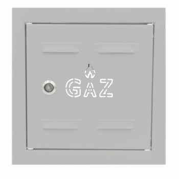 Drzwiczki gazowe 20x20 szare z napisem "GAZ" metalowe