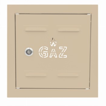 Drzwiczki gazowe 20x20 beżowe z napisem "GAZ" metalowe