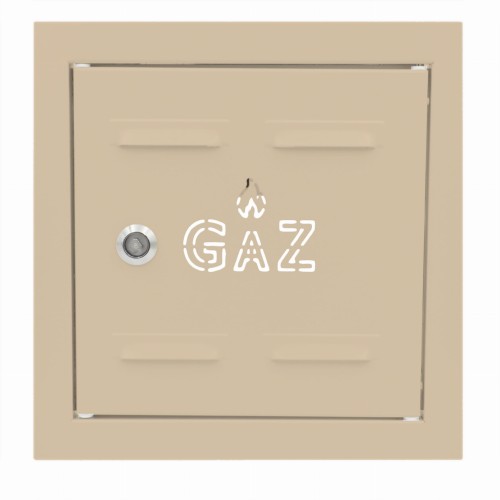 Drzwiczki gazowe 25x25 beżowe z napisem "GAZ" metalowe