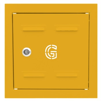 Drzwiczki gazowe 25x25 żółte z literą "G" metalowe