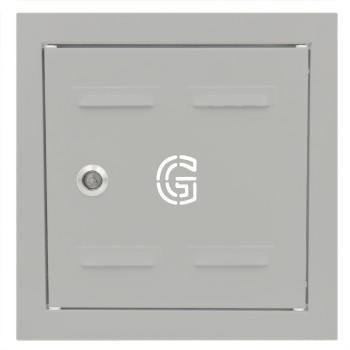 Drzwiczki gazowe 25x25 szare z literą "G" metalowe