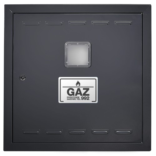 Drzwiczki gazowe 90x90 antracyt mat z okienkiem