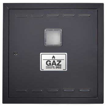 Drzwiczki gazowe 100x100 antracyt mat z okienkiem