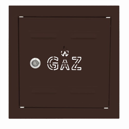 Drzwiczki gazowe 35x35 brązowe z napisem "GAZ" metalowe