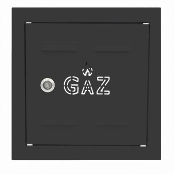 Drzwiczki gazowe 35x35 czarne z napisem "GAZ" metalowe