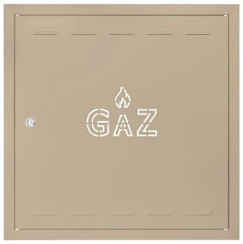 Drzwiczki gazowe 40x40 beżowe z napisem "GAZ" metalowe