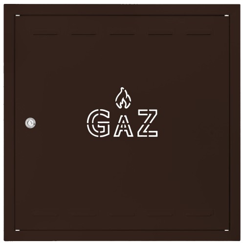 Drzwiczki gazowe 50x50 brązowe z napisem "GAZ" metalowe