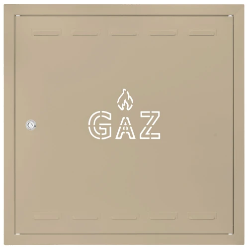 Drzwiczki gazowe 40x50 beżowe z napisem "GAZ" metalowe