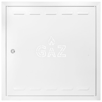Drzwiczki gazowe 60x80 białe z napisem "GAZ" metalowe