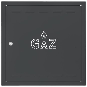 Drzwiczki gazowe 45x45 antracyt z napisem "GAZ" metalowe