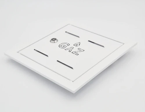 Drzwiczki gazowe 45x45 czarne matowe z napisem "GAZ" metalowe