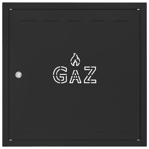 Drzwiczki gazowe 100x100 czarne matowe z napisem "GAZ" metalowe