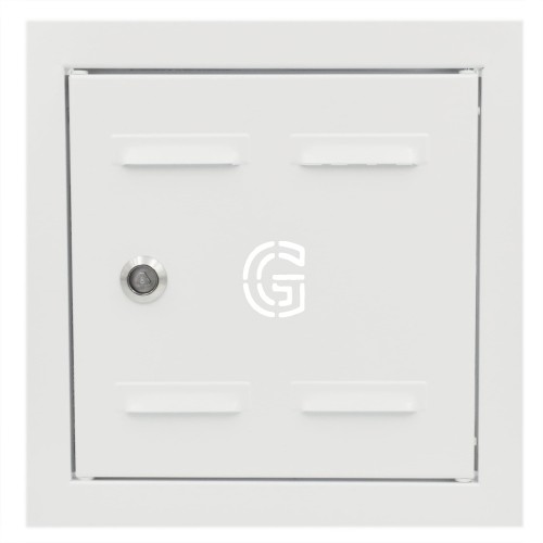 Drzwiczki gazowe 25x25 białe z literą "G" metalowe