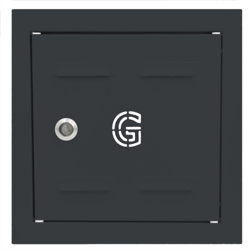 Drzwiczki gazowe 25x25 antracyt matowe z literą "G" metalowe