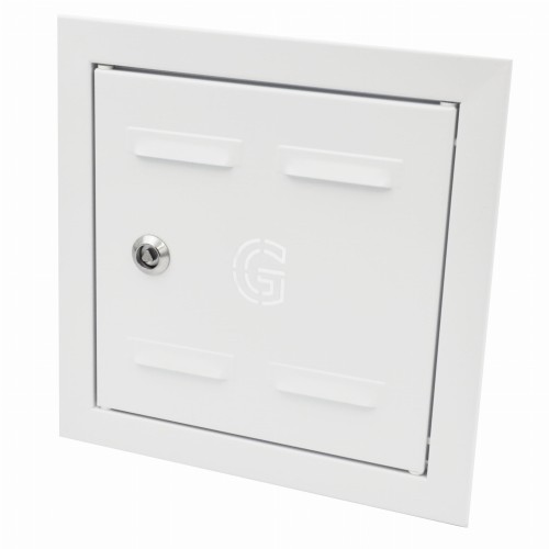 Drzwiczki gazowe 25x25 czarne matowe z literą "G" metalowe