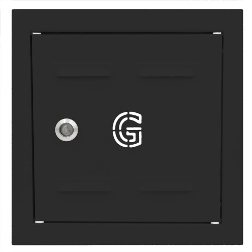 Drzwiczki gazowe 35x35 czarne matowe z literą "G" metalowe
