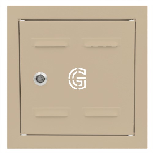 Drzwiczki gazowe 35x35 beżowe z literą "G" metalowe