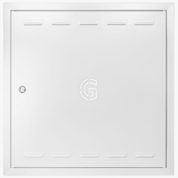 Drzwiczki gazowe 80x80 białe z literą "G" metalowe