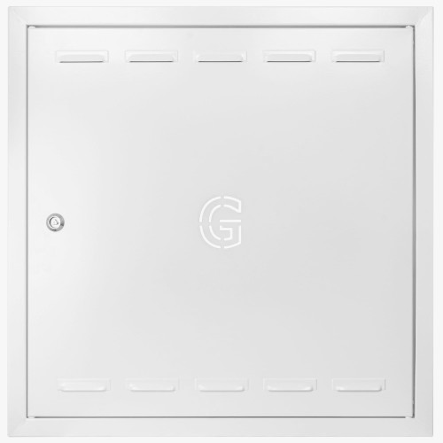 Drzwiczki gazowe 100x100 białe z literą "G" metalowe