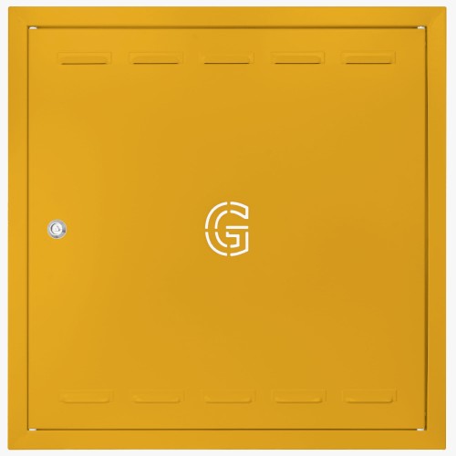 Drzwiczki gazowe 40x40 żółte z literą "G" metalowe