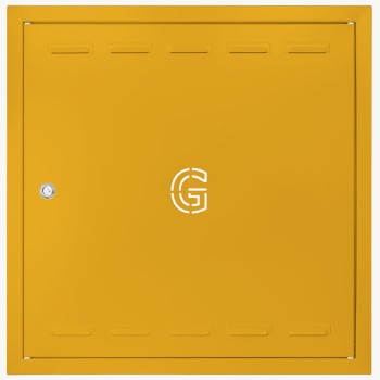 Drzwiczki gazowe 45x45 żółte z literą "G" metalowe