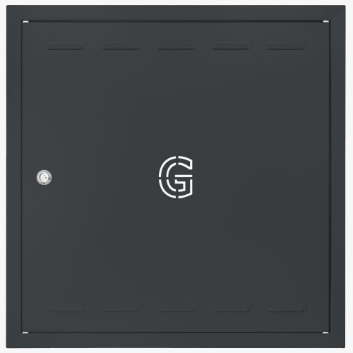 Drzwiczki gazowe 100x100 antracyt z literą "G" metalowe