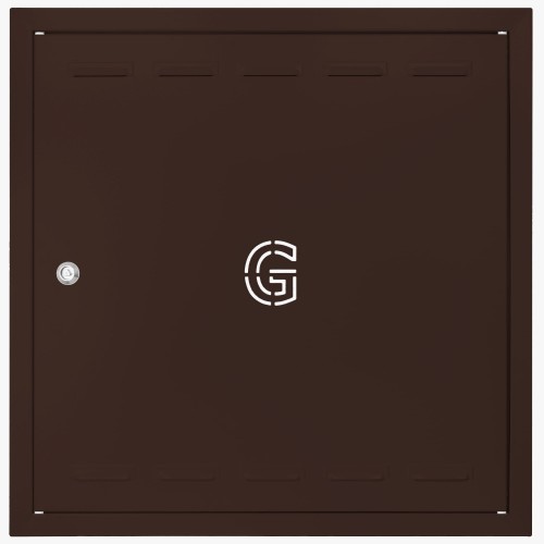 Drzwiczki gazowe 90x90 brązowe z literą "G" metalowe