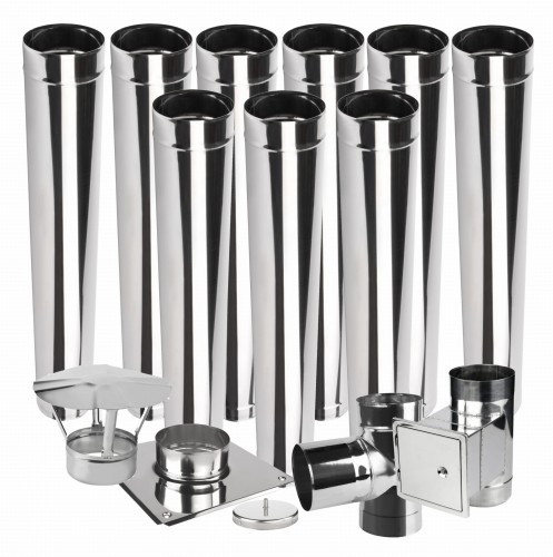 Wkład kominowy jednościenny KJ2 fi 80 9 mb kwasoodporny