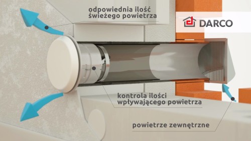 Nawietrzak akustyczny z anemostatem i filtrem DARCO NOA150A-OC