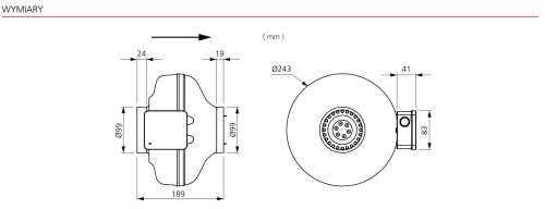 Wentylator kanałowy Ostberg fi 100 CK 100 A1