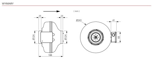 Wentylator kanałowy Ostberg fi 125 CK 125 A