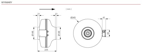 Wentylator kanałowy Ostberg fi 150 CK 150 C1