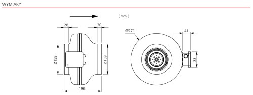 Wentylator kanałowy Ostberg fi 160 CK 160 B1