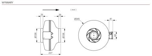 Wentylator kanałowy Ostberg fi 160 CK 160 C1