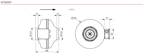 Wentylator kanałowy Ostberg fi 125 CK 125 C1 EC-y2