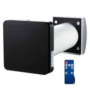 Rekuperator ścienny kompaktowy Blauberg Vento inHome 160 z pilotem i WiFi czarny