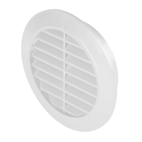 Kratka wentylacyjna Classic T42 fi 80 biała skośna z siatką