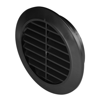 Kratka wentylacyjna Classic T42cz fi 80 czarna skośna z siatką