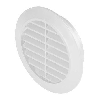 Kratka wentylacyjna Classic T44 fi 90 biała skośna z siatką